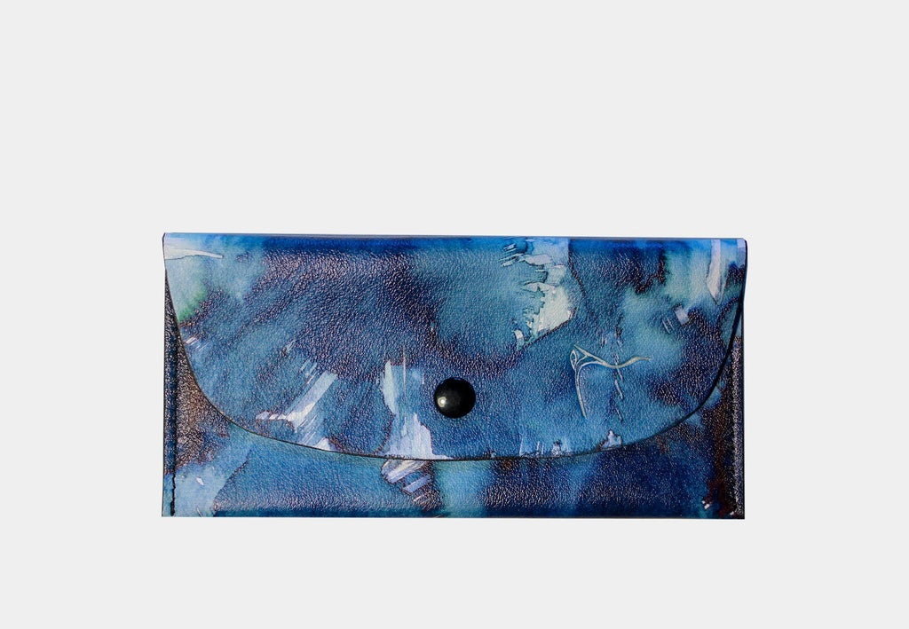 Leather coin purse blue